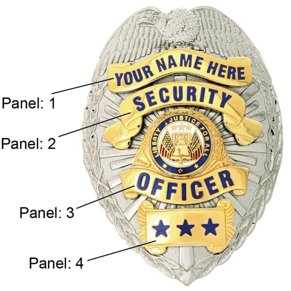 PB04 Two-Tone Custom Shield Badge - Custom Badges