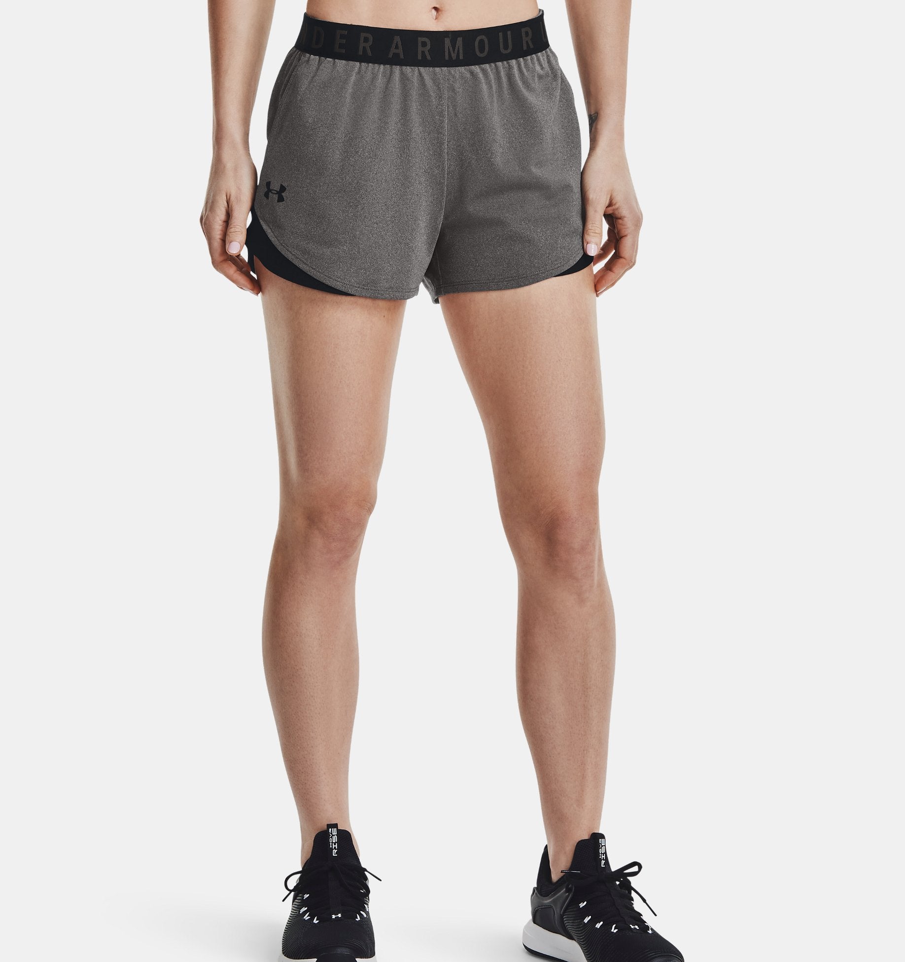 Under Armour Women's UA Play Up 3.0 Shorts 1344552 - Carbon Heather, XS