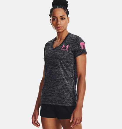 Under Armour Women's UA Tech Freedom Short Sleeve V-Neck 1369471 - T-Shirts