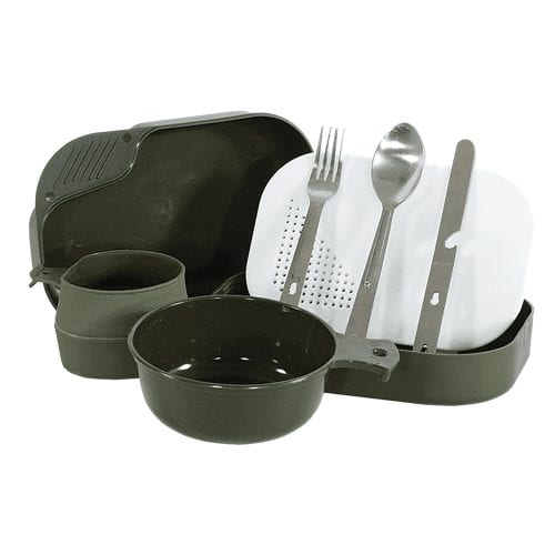 Voodoo Tactical Camper's Mess Kit - Cutlery, Nylon Cutting Board, Folding Drink Cup - Survival & Outdoors