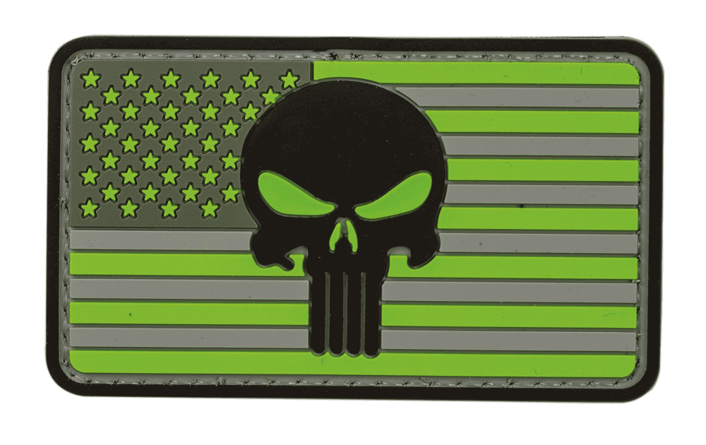 Voodoo Tactical Punisher Flag - (Hi-Viz Green & Gray) 07-0813000000 - Morale Patches