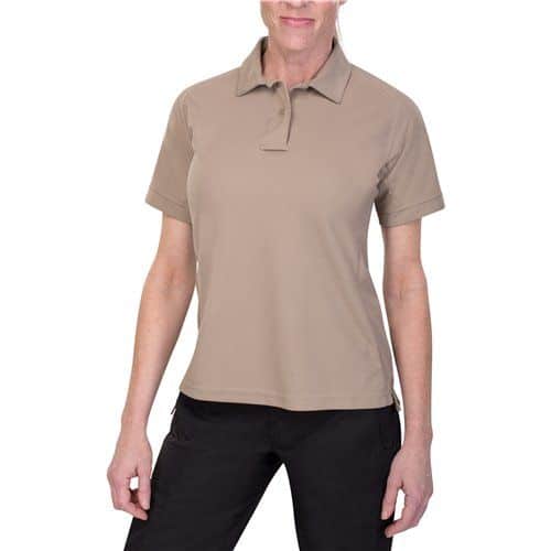Vertx Coldblack Women's Short Sleeve Polo - Tan, L