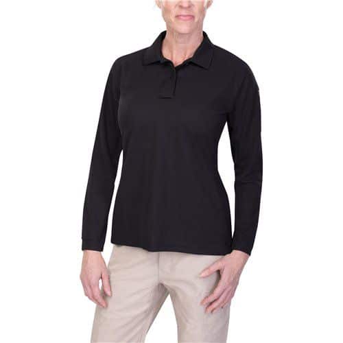 Vertx Coldblack Women's Long Sleeve Polo - Black, L