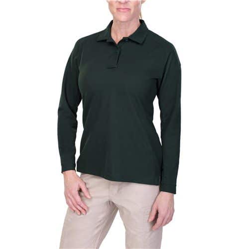Vertx Coldblack Women's Long Sleeve Polo - Spruce Green, L