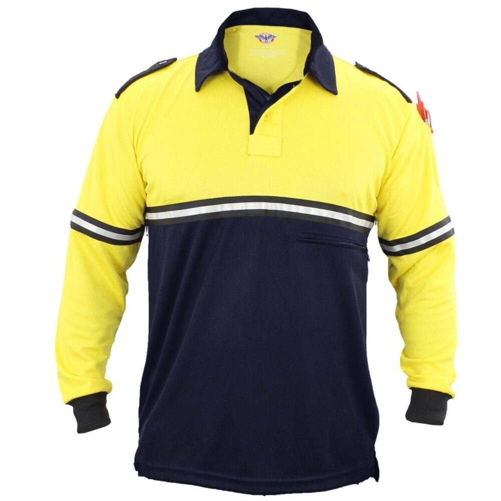 Two-Tone Long Sleeve Bike Patrol Uniform Polo Shirt (Plain or with POLICE, SHERIFF, EVENT STAFF, SECURITY, and more) - Bike Patrol Clothing