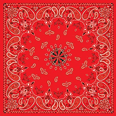 Zan Headgear Bandanna - Red Paisley, Cotton