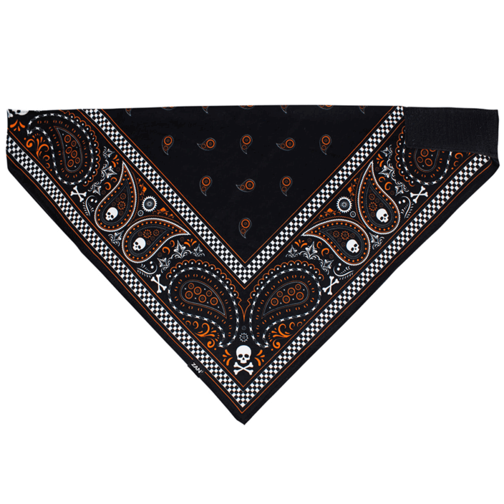 Zan Headgear Bandanna - Black/Orange, SportFlex