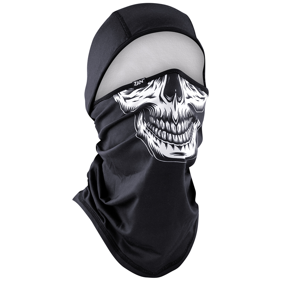 Zan Headgear Convertible Balaclava SportFlex Series - Black & White Skull