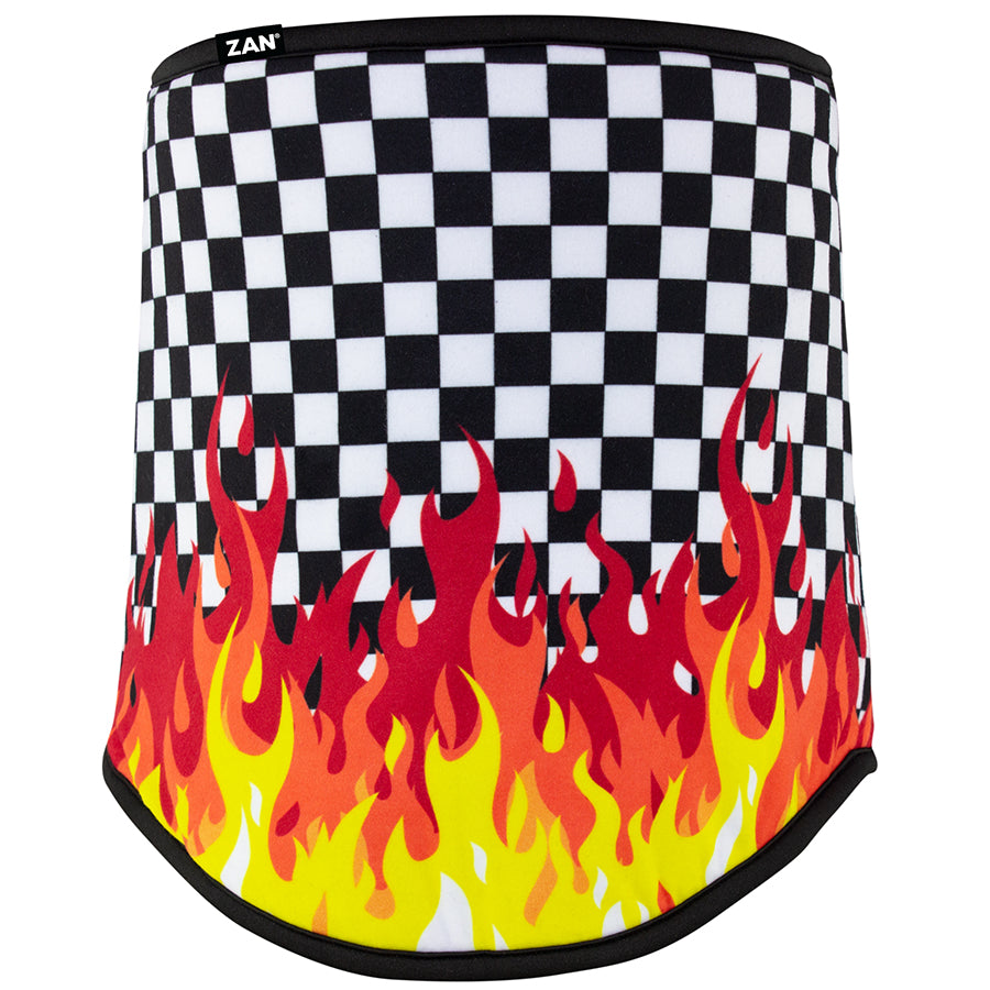 Zan Headgear Neck Gaiter SportFlex® or Fleece - Checkered Flames, SportFlex