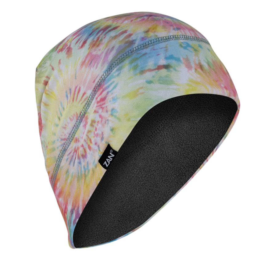 Zan Headgear Helmet Liner/Beanie SportFlex™ - Fleece Lined - Tie Dye Sunburst