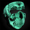 Zan Headgear Neoprene Full Face Mask - Black &amp; White Skull Face Glow in the Dark