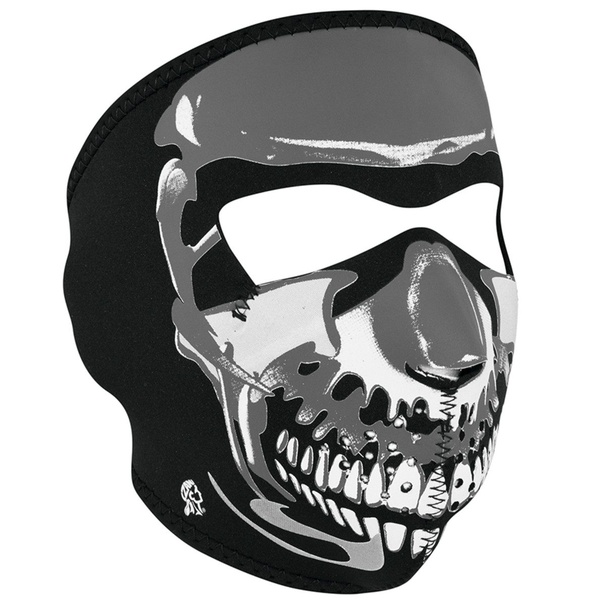 Zan Headgear Neoprene Full Face Mask - Chrome Skull