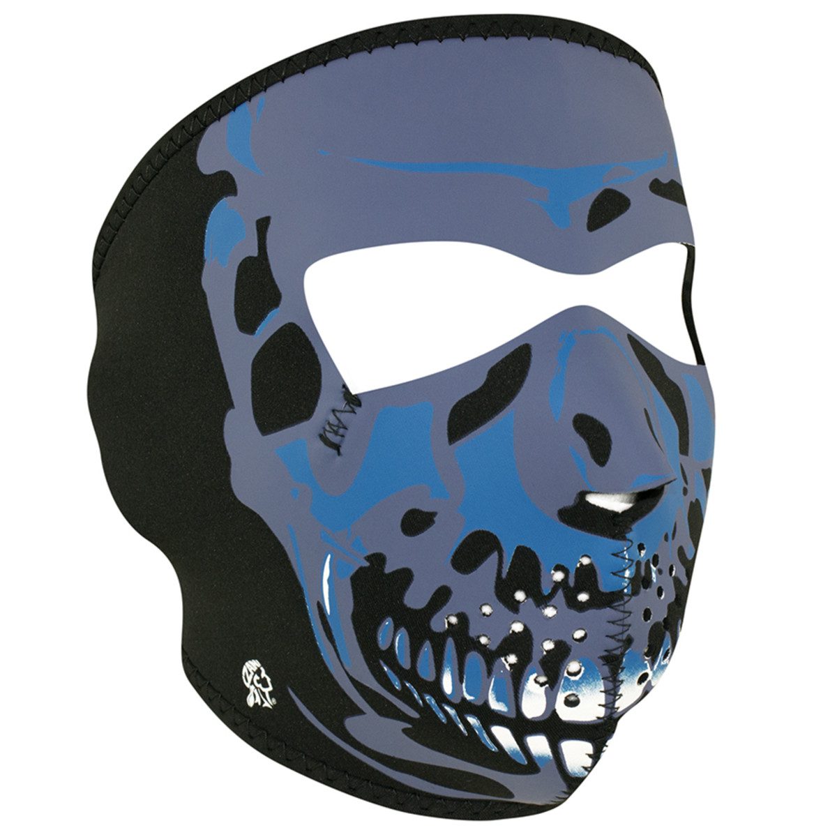Zan Headgear Neoprene Full Face Mask - Blue Chrome Skull