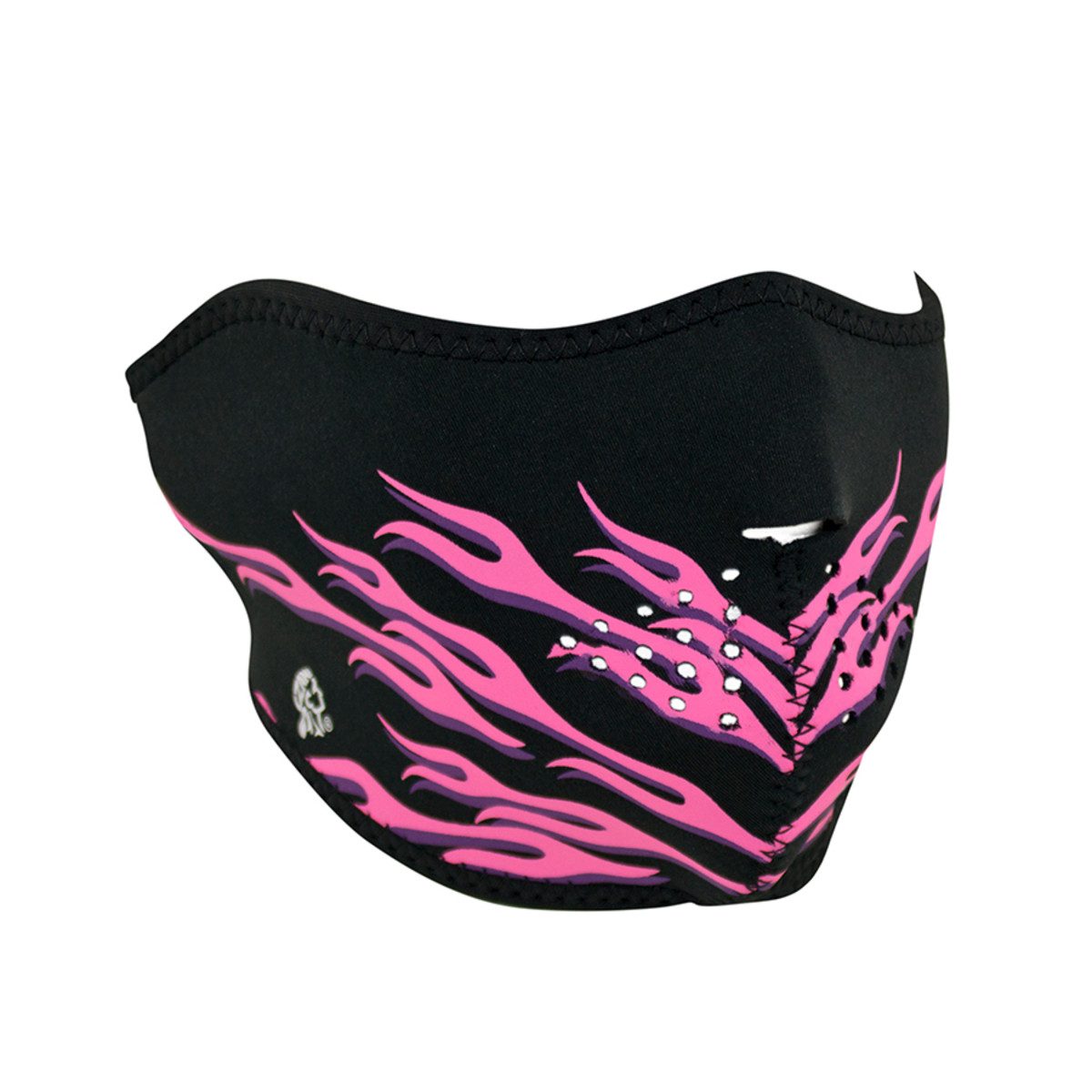 Zan Headgear Neoprene Half-Face Mask - Pink Flames