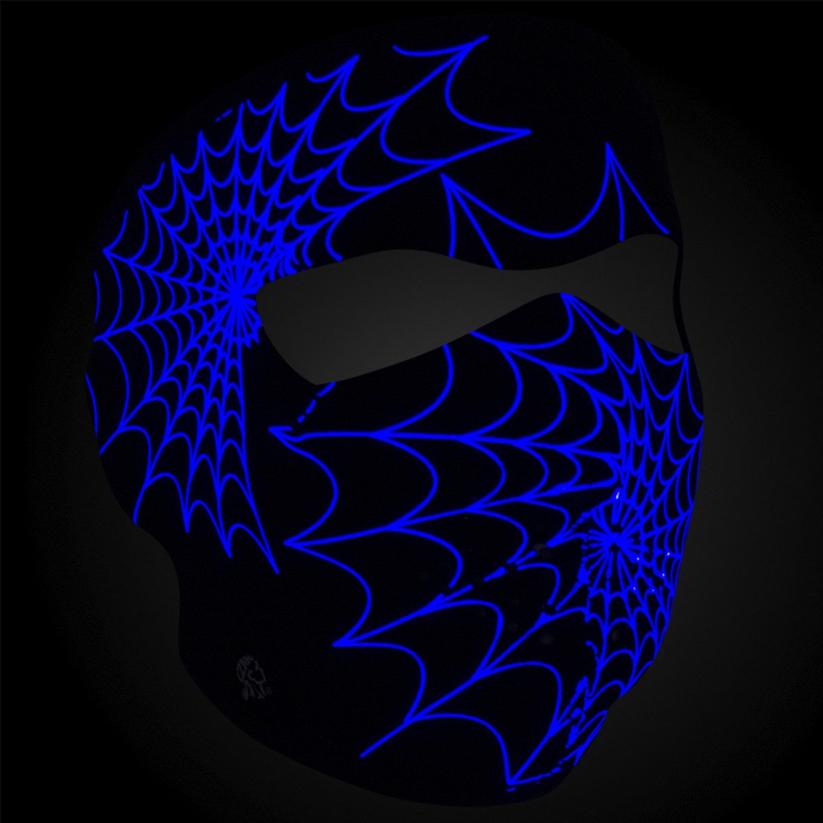 Zan Headgear Neoprene Full Face Mask - Spider Web Glow in the Dark