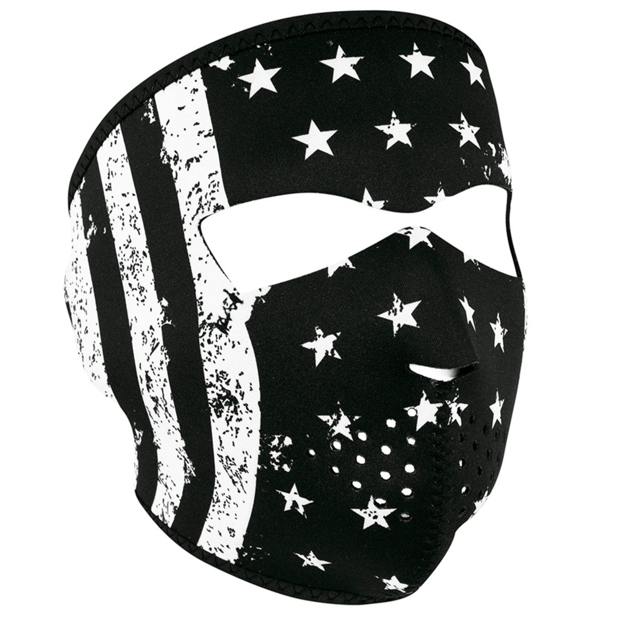 Zan Headgear Neoprene Full Face Mask - Black and White Flag