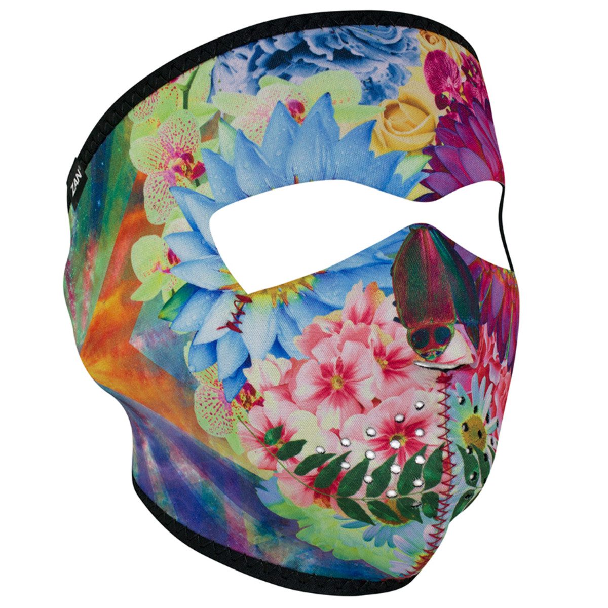 Zan Headgear Neoprene Full Face Mask - Flower Skull