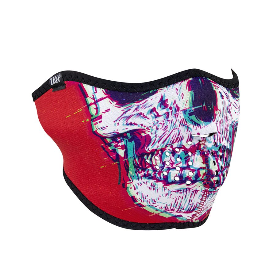 Zan Headgear Neoprene Half-Face Mask - Glitch Skull
