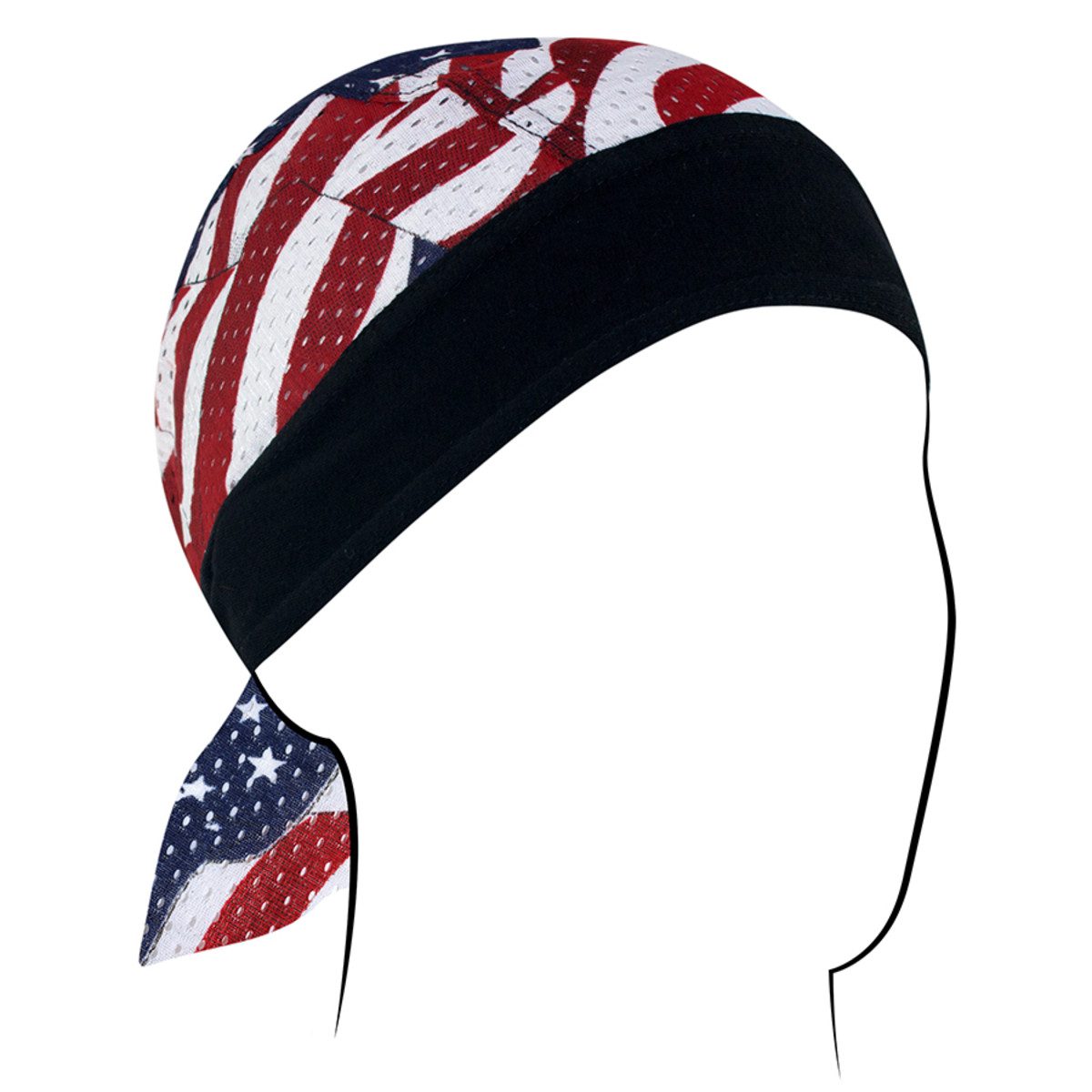Zan Headgear Flydanna Vented Sport Polyester Mesh - Wavy American Flag