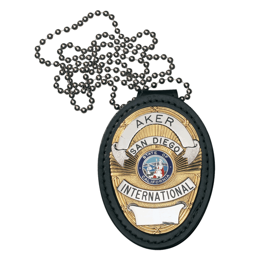 Aker Leather Recessed Shield Badge Holder with Clip 691 - Tan
