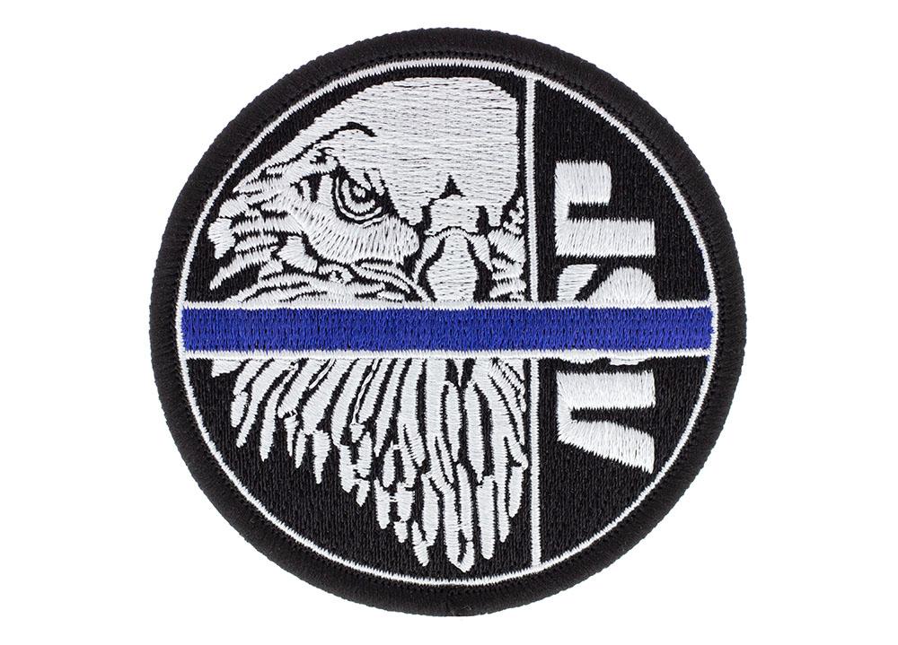 ASP Blue Line Patches - White, Velcro