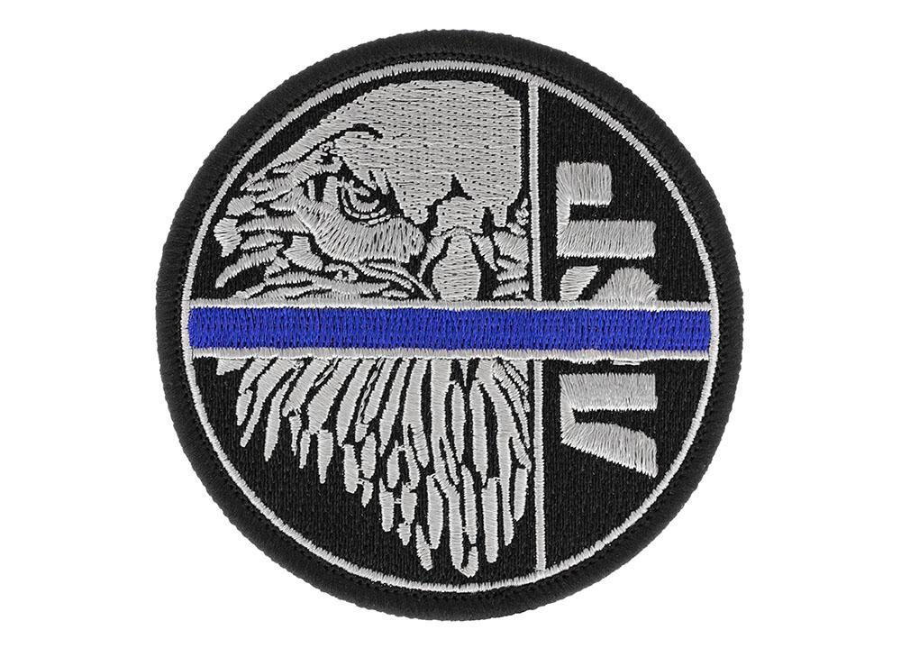 ASP Blue Line Patches - Silver, Velcro