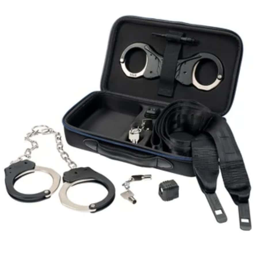 ASP Transport Plus Belt 56186 Rigid Plus Cuff wrist restraints showing center belt channel attachment
