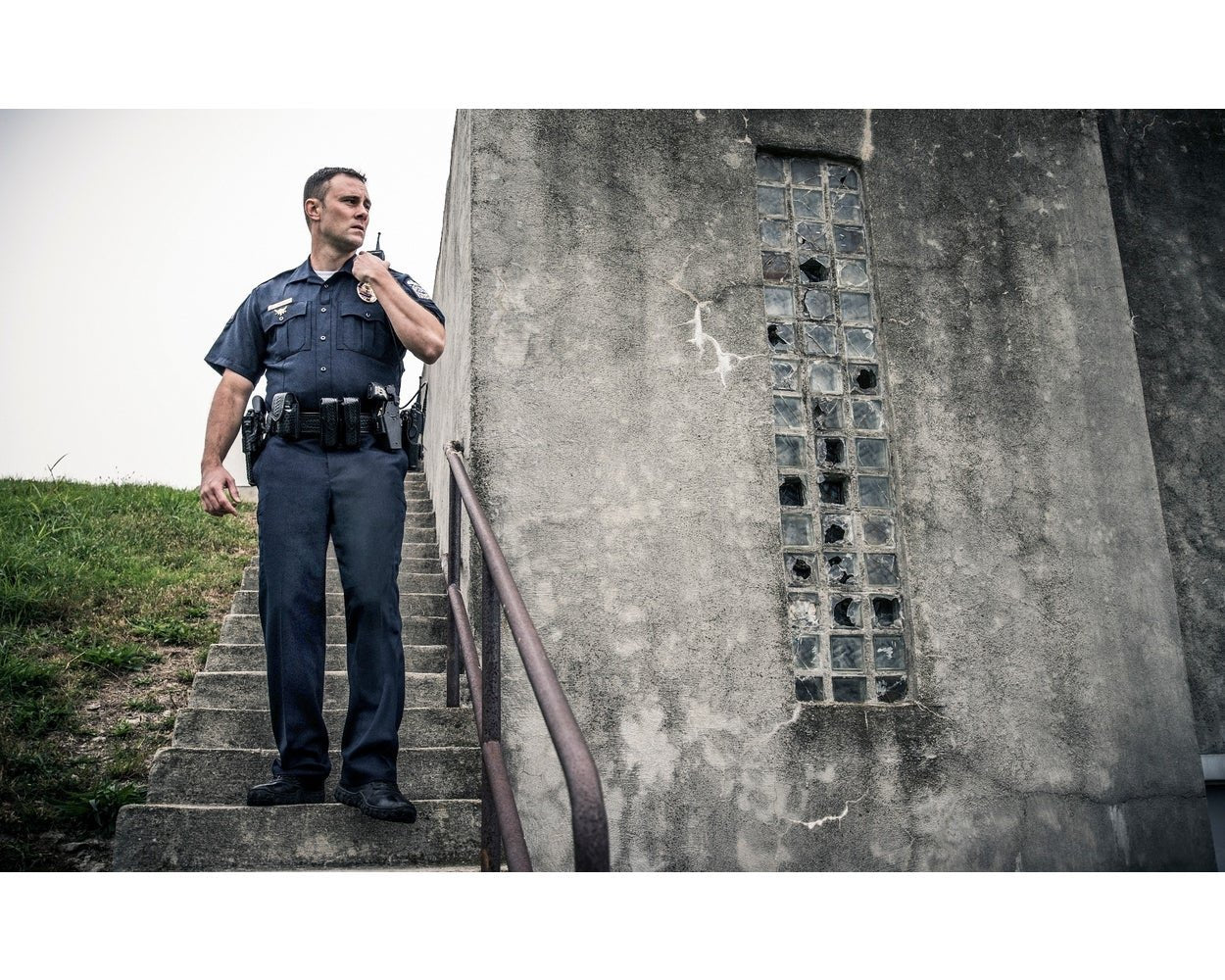 Flying Cross Justice 75% Poly/25% Wool Short Sleeve Uniform Shirt with Zipper - LAPD Navy 57R84Z - Newest Products