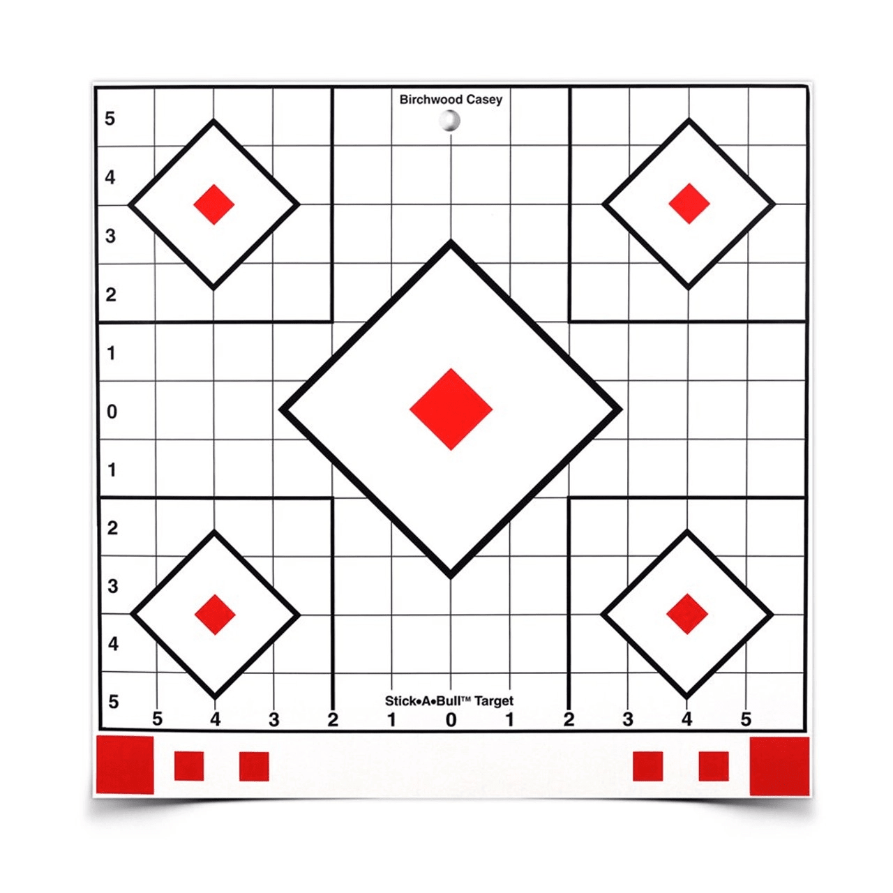 Birchwood Casey Stick-A-Bull 12 Inch Adhesive Sight-In Target, 5 Targets - 55 Pasters BC-33922 - Shooting Accessories