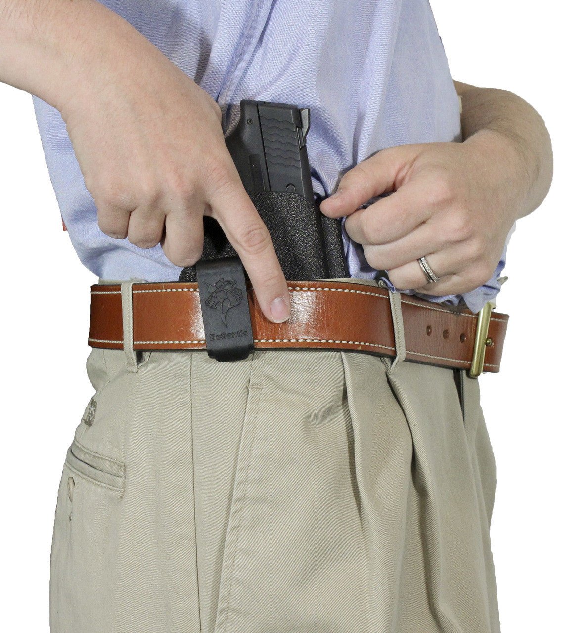Desantis Slim-Tuk Holster Springfield Hellcat with Streamlight TLR-6 (Ambidextrous) 137KJ2WZ0 - Tactical &amp; Duty Gear