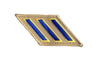 CHP Rank Hash Marks - Blue on Tan with Gold Line - WCEH19 - 1 Hash