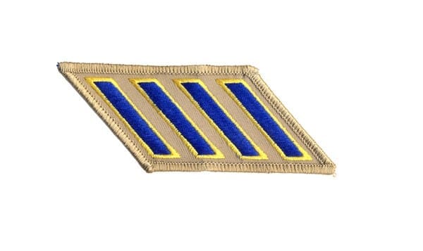 CHP Rank Hash Marks - Blue on Tan with Gold Line - WCEH19 - 1 Hash