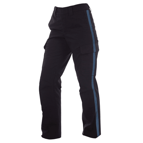 Elbeco Reflex Women's Stretch RipStop Cargo Pants with Gold or French Blue Stripe - Midnight Navy with French Blue Stripe, 28
