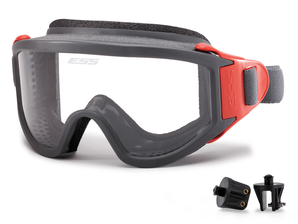 ESS X-Tricator Goggles Red Frame with Clear Lenses 740-0287: Ultimate Eye Protection for Structural Firefighters - Shooting Accessories