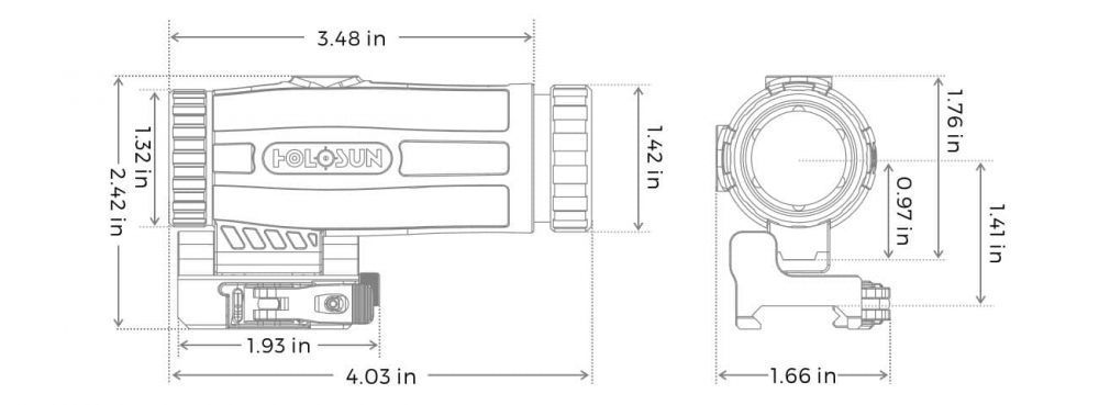 Holosun 3X Magnifier/flip & QD Mount HM3X - Shooting Accessories