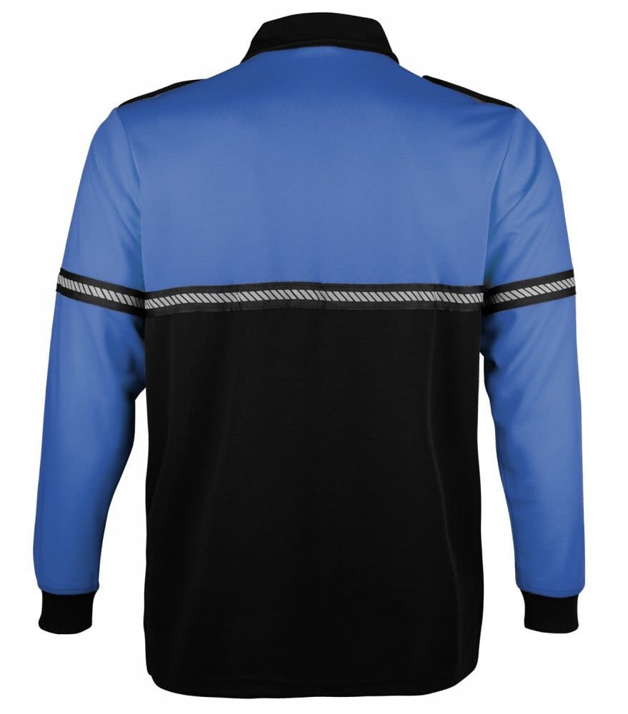 Two-Tone Long Sleeve Bike Patrol Uniform Polo Shirt with Reflective Hash Stripes - Bike Patrol Clothing