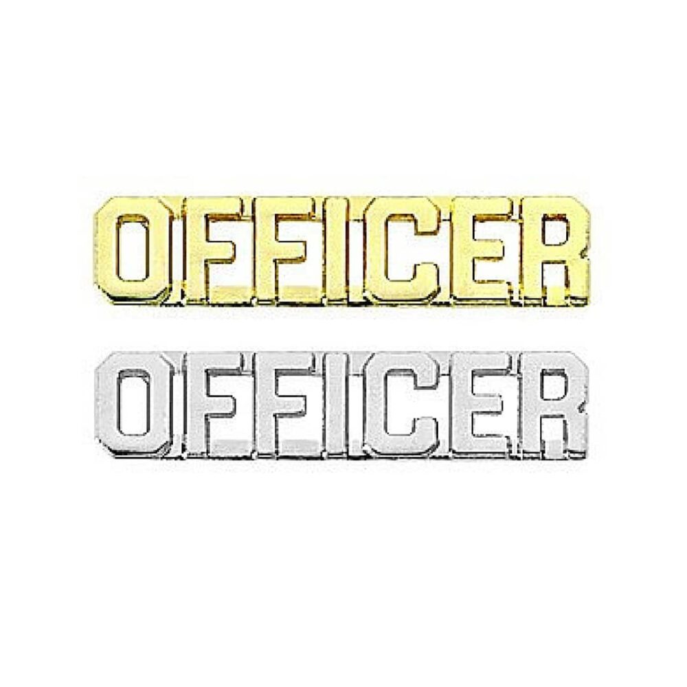 First Class Uniforms gold Officer Collar Pins IN54 flat lay on white background showing two posts and butterfly clutch backs