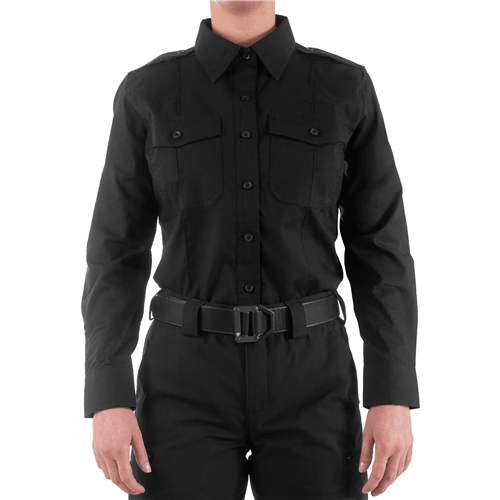 First Tactical Women's Pro Duty Long-Sleeve Zippered Class A Uniform Shirt 121011. Elevate your duty wear with First Tactical's Class-A Women's Pro-Duty Uniform Shirt. Durable V2 fabric for pros.. WCUniforms