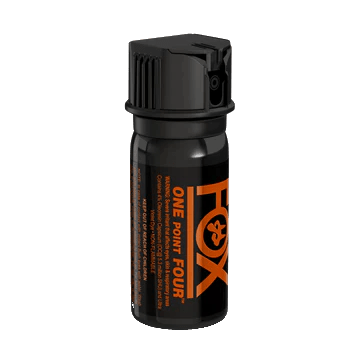 Fox Labs One Point Four 2oz Pepper Spray canister with stream and fogger spray options for high-strength personal defense