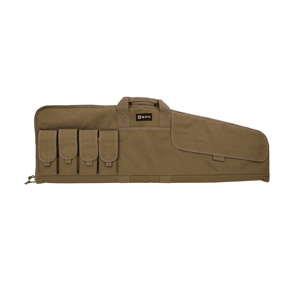 GPS Outdoors SRC42 42-inch single rifle case in flat dark earth tan, padded soft gun bag front view