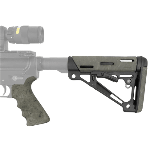 Hogue AR-15/M-16 Overmolded Collapsible Buttstock Kit - Ghillie Green, Mil-Spec Buffer Tube