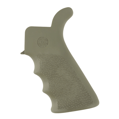 Hogue AR-15/M-16 Rubber Grip Beavertail - OD Green, Finger Grooves