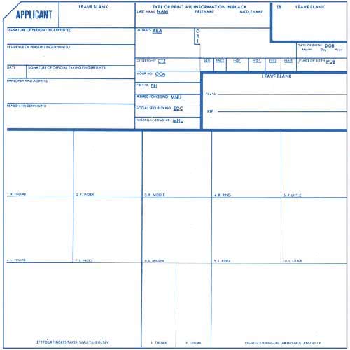 Identicator Applicant Fingerprint Cards PI 40 A - Newest Products