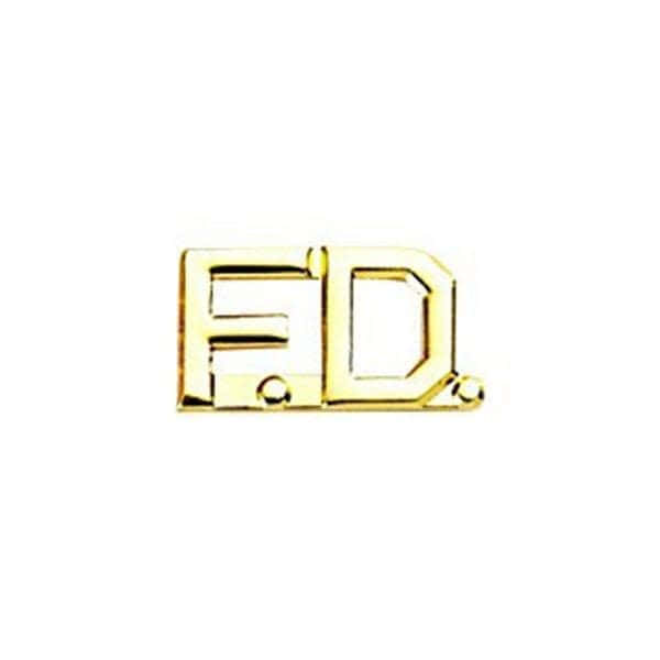 FD Fire Department Pin (Gold or Silver) Pair - Gold