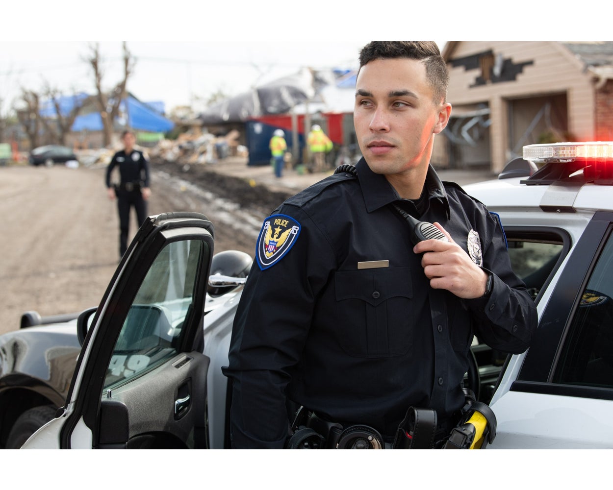 Flying Cross Justice Long Sleeve Uniform Shirt with Pleated Pockets - LAPD Navy 07W84 - Newest Products
