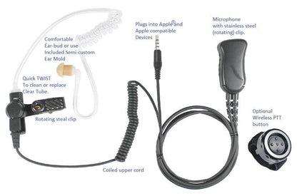 Pryme Mirage for Cellphones (Apple Format) Clip-on Lapel Mic SPM-1399-A - Radio Accessories