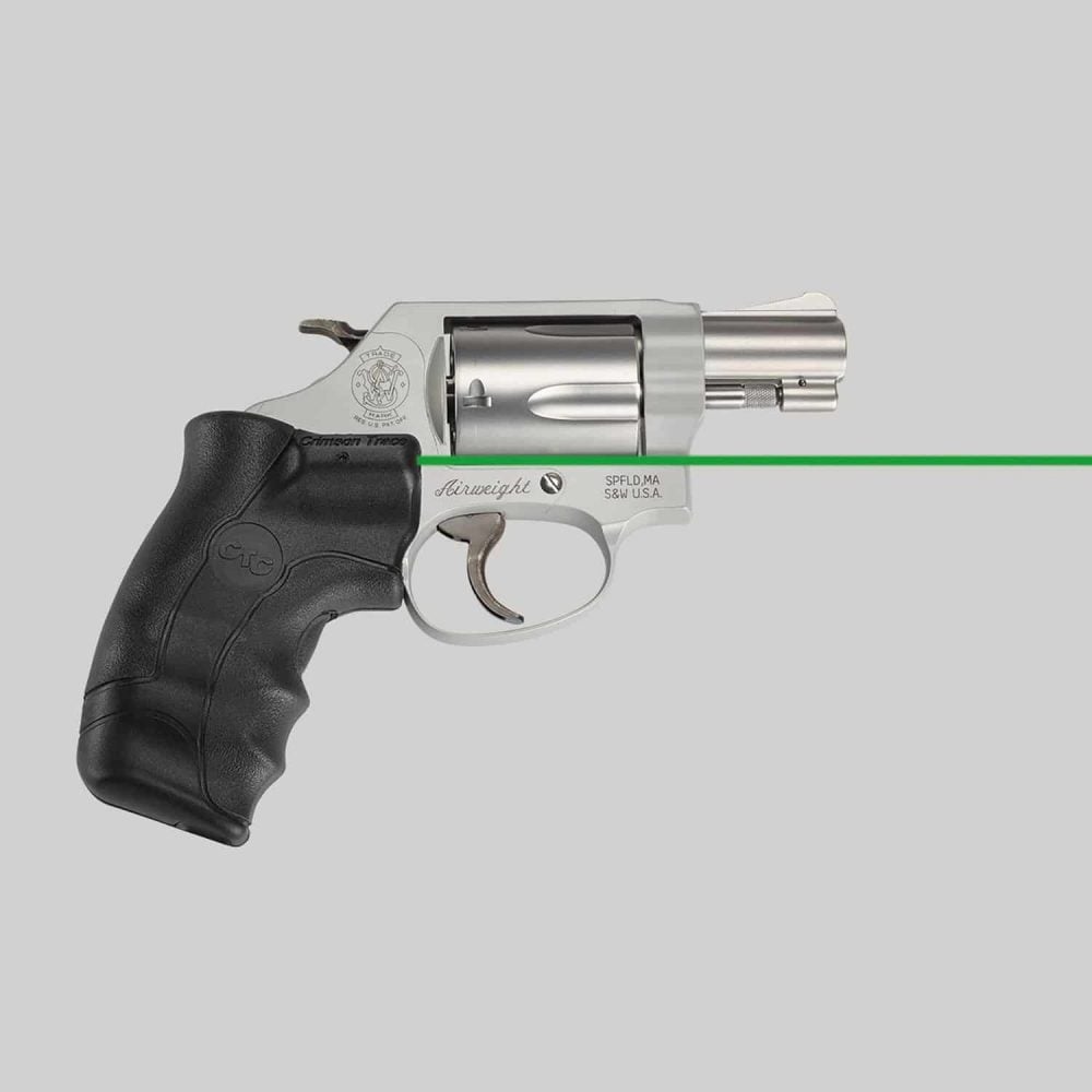 Crimson Trace LG-350G GREEN LASERGRIPS® FOR SMITH & WESSON J-FRAME ROUND BUTT - Shooting Accessories