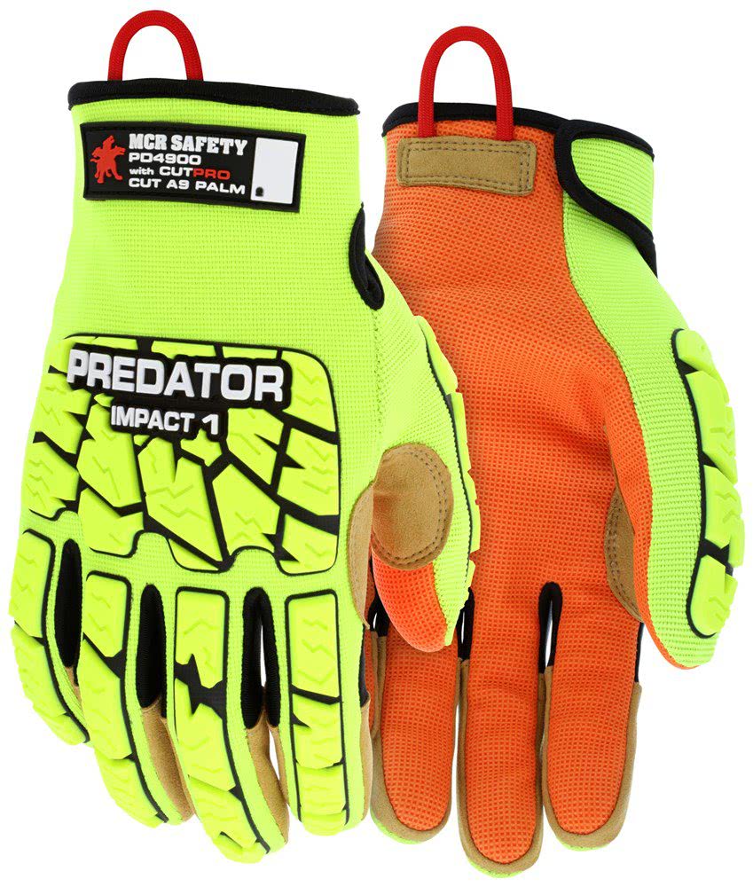 MCR Safety Predator® Mechanics Hi-Visibility Cut-Resistant Work Gloves PD4900 - Newest Products