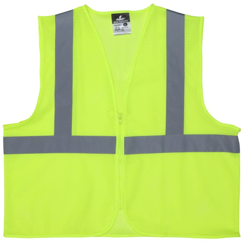 MCR Safety ANSI Class 2 Mesh Lime Safety Vest V2CL2MLZ - Newest Products