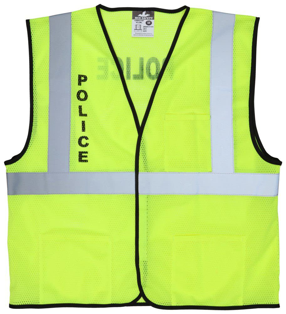 MCR Safety Hi-Vis Reflective Lime POLICE Safety Vest VCL2MLPLC - Newest Products